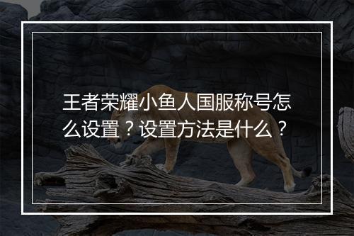 王者荣耀小鱼人国服称号怎么设置?设置方法是什么?