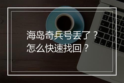 海岛奇兵号丢了?怎么快速找回?