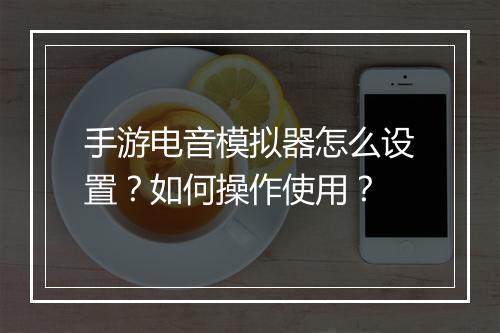 手游电音模拟器怎么设置?如何操作使用?
