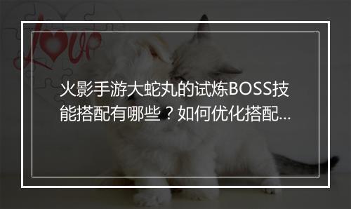火影手游大蛇丸的试炼BOSS技能搭配有哪些？如何优化搭配效果？