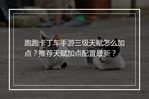 跑跑卡丁车手游三级天赋怎么加点?推荐天赋加点配置最新?