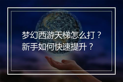 梦幻西游天梯怎么打?新手如何快速提升?