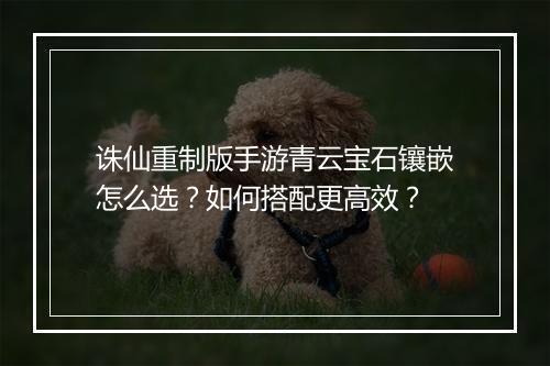 诛仙重制版手游青云宝石镶嵌怎么选？如何搭配更高效？