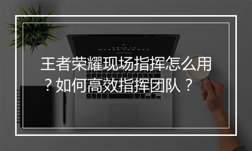 王者荣耀现场指挥怎么用?如何高效指挥团队?