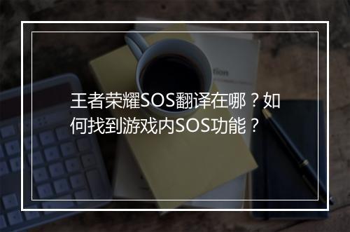 王者荣耀SOS翻译在哪?如何找到游戏内SOS功能?