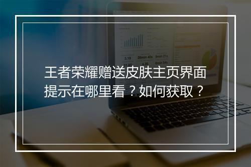 王者荣耀赠送皮肤主页界面提示在哪里看？如何获取？