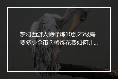 梦幻西游人物修炼10到25级需要多少金币?修炼花费如何计算?