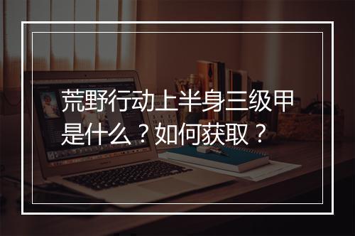 荒野行动上半身三级甲是什么？如何获取？