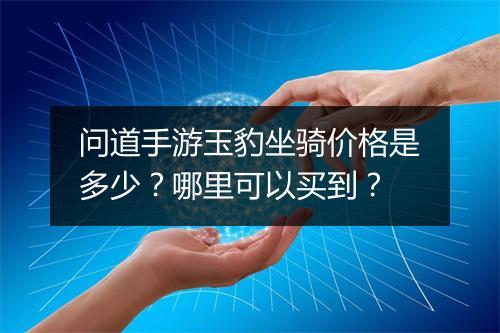问道手游玉豹坐骑价格是多少？哪里可以买到？
