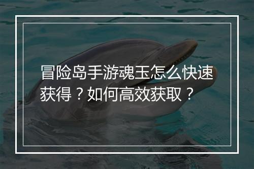 冒险岛手游魂玉怎么快速获得?如何高效获取?