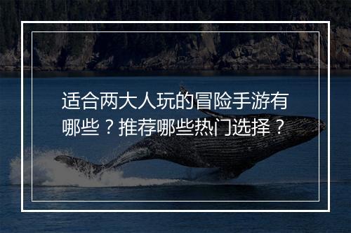适合两大人玩的冒险手游有哪些？推荐哪些热门选择？