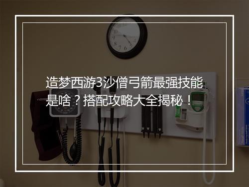 造梦西游3沙僧弓箭最强技能是啥？搭配攻略大全揭秘！