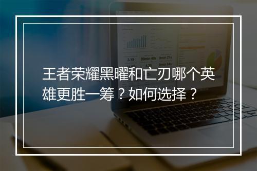 王者荣耀黑曜和亡刃哪个英雄更胜一筹?如何选择?