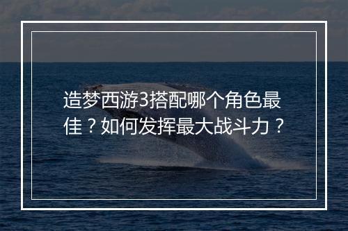 造梦西游3搭配哪个角色最佳？如何发挥最大战斗力？