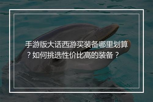 手游版大话西游买装备哪里划算?如何挑选性价比高的装备?