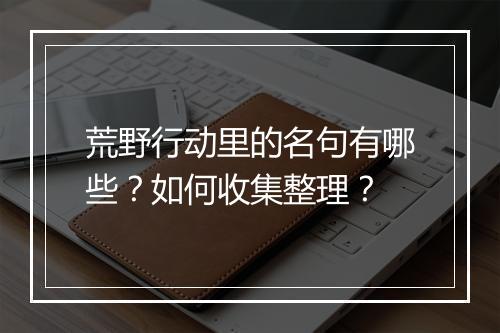 荒野行动里的名句有哪些？如何收集整理？