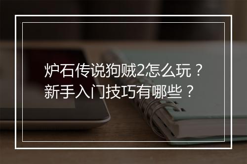 炉石传说狗贼2怎么玩?新手入门技巧有哪些?