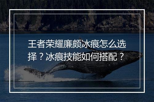 王者荣耀廉颇冰痕怎么选择?冰痕技能如何搭配?