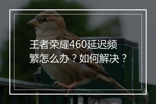 王者荣耀460延迟频繁怎么办？如何解决？