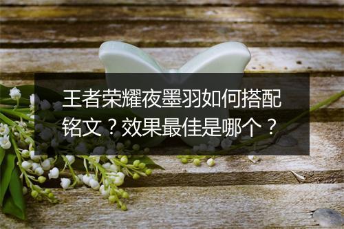 王者荣耀夜墨羽如何搭配铭文?效果最佳是哪个?