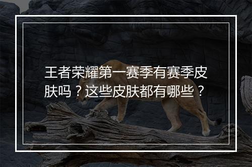 王者荣耀第一赛季有赛季皮肤吗?这些皮肤都有哪些?