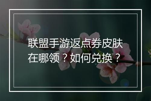 联盟手游返点券皮肤在哪领？如何兑换？