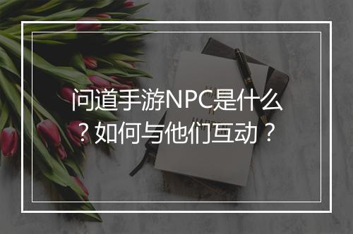 问道手游NPC是什么？如何与他们互动？