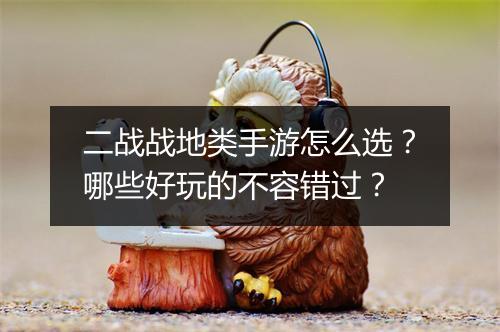 二战战地类手游怎么选?哪些好玩的不容错过?