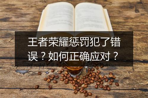 王者荣耀惩罚犯了错误?如何正确应对?
