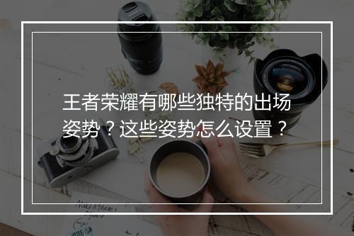 王者荣耀有哪些独特的出场姿势?这些姿势怎么设置?