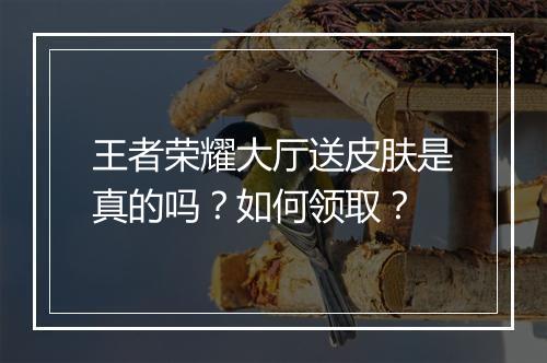 王者荣耀大厅送皮肤是真的吗?如何领取?