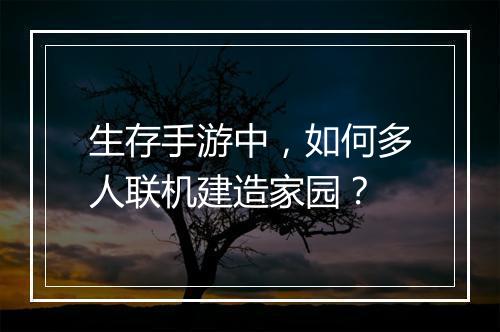 生存手游中,如何多人联机建造家园?