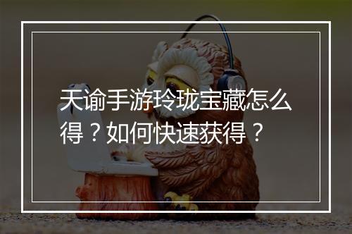 天谕手游玲珑宝藏怎么得?如何快速获得?