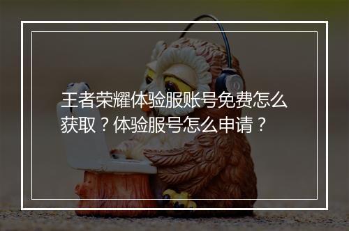 王者荣耀体验服账号免费怎么获取?体验服号怎么申请?