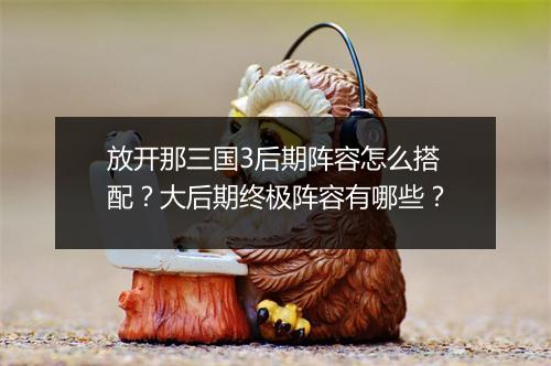 放开那三国3后期阵容怎么搭配？大后期终极阵容有哪些？