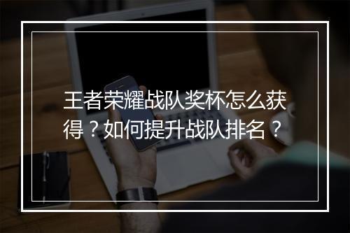 王者荣耀战队奖杯怎么获得？如何提升战队排名？