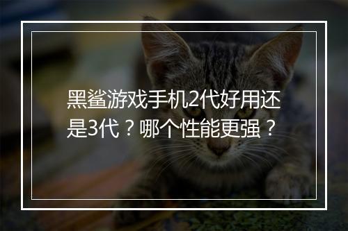黑鲨游戏手机2代好用还是3代？哪个性能更强？