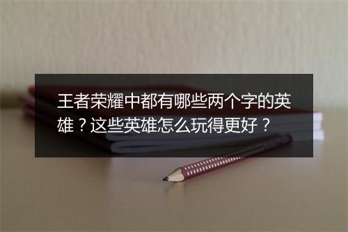 王者荣耀中都有哪些两个字的英雄？这些英雄怎么玩得更好？
