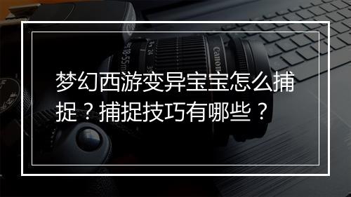 梦幻西游变异宝宝怎么捕捉?捕捉技巧有哪些?