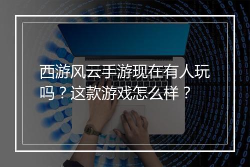 西游风云手游现在有人玩吗?这款游戏怎么样?