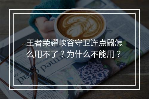 王者荣耀峡谷守卫连点器怎么用不了？为什么不能用？