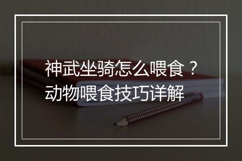 神武坐骑怎么喂食?动物喂食技巧详解