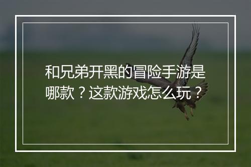 和兄弟开黑的冒险手游是哪款?这款游戏怎么玩?