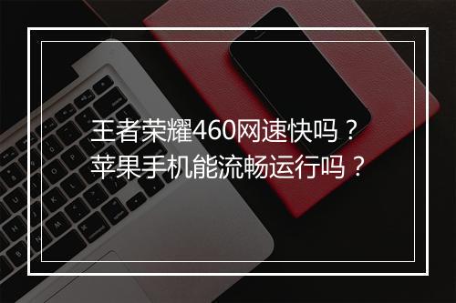 王者荣耀460网速快吗?苹果手机能流畅运行吗?
