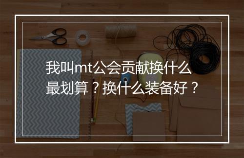 我叫mt公会贡献换什么最划算？换什么装备好？