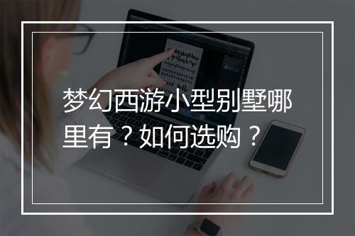 梦幻西游小型别墅哪里有?如何选购?