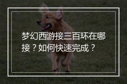 梦幻西游接三百环在哪接?如何快速完成?