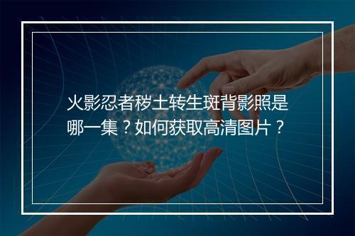火影忍者秽土转生斑背影照是哪一集?如何获取高清图片?