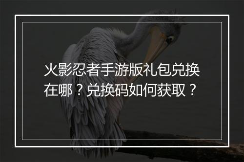 火影忍者手游版礼包兑换在哪?兑换码如何获取?