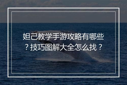 妲己教学手游攻略有哪些？技巧图解大全怎么找？